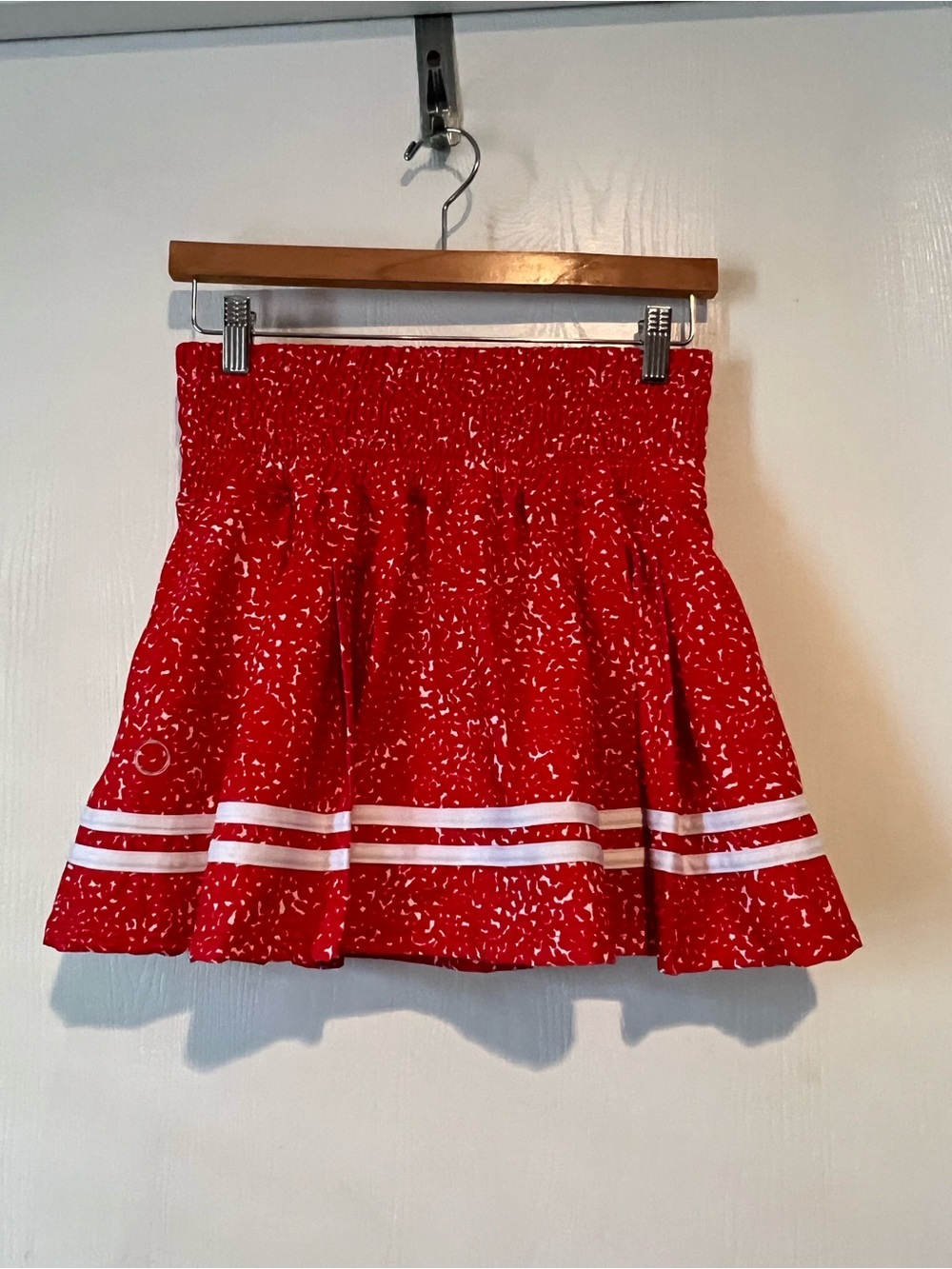 The Bubble Red White Ruffle Skirt Tennis Golf w/Built In Shorts Women  Size M